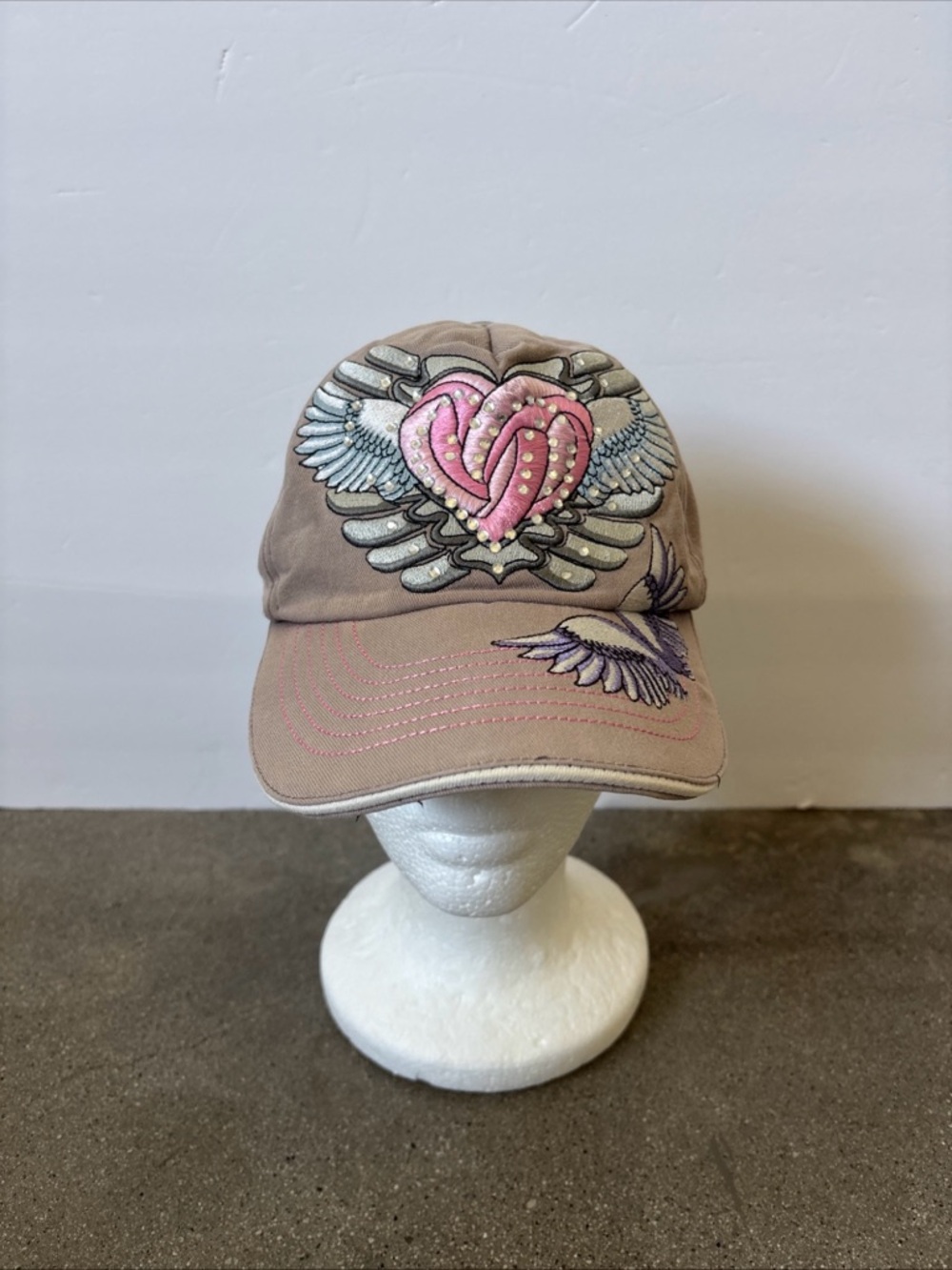 Jolly Roger Classic Brown Baseball Cap with Pink Accent